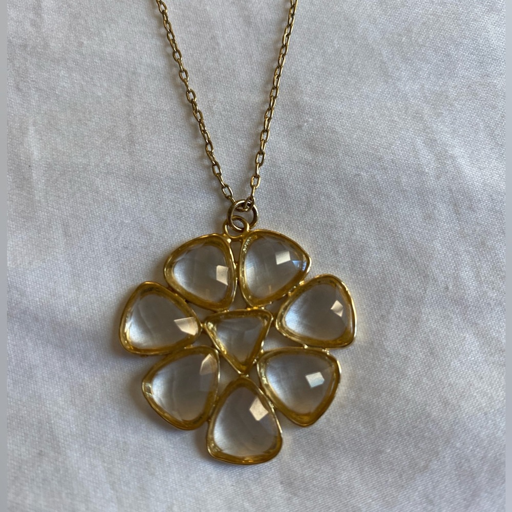 Anthropologie Flower Pendant Necklace